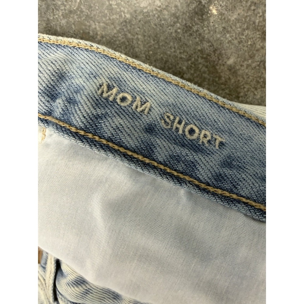 American Eagle Mom Denim Shorts Distressed Womens 2 Blue Cutoff Thrashed - Picture 4 of 8